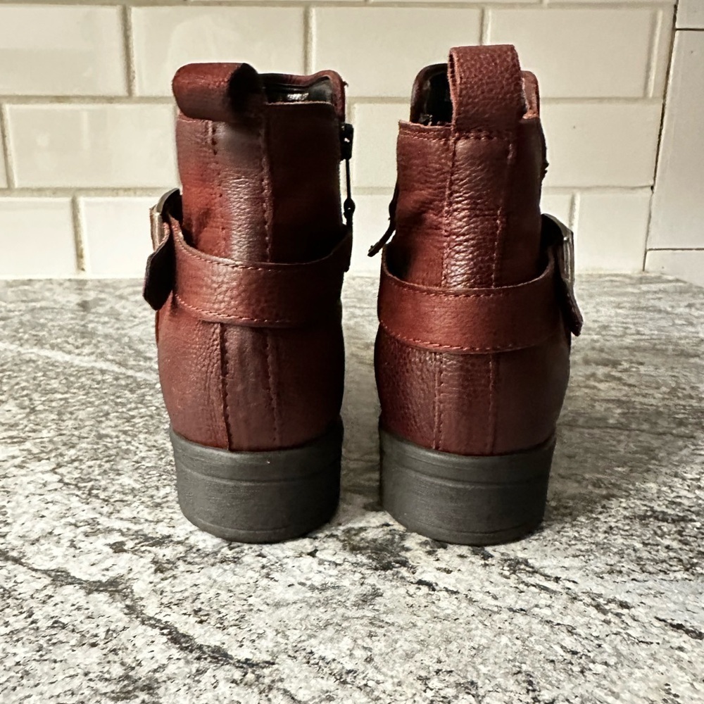MIZ MOOZ Stacy Scrunch 39 red leather side zip woman ankle boot bohemian chic - Picture 8 of 11